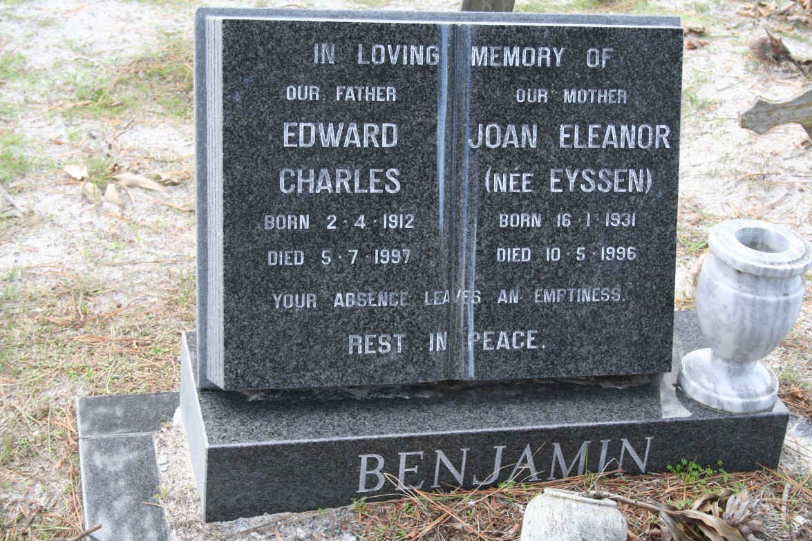 BENJAMIN Edward Charles 1912-1997 &amp; Johan Eleanor EYSSEN 1931-1996