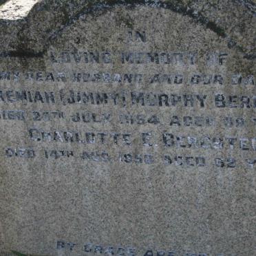 BERGSTEDT Jeremiah Murphy -1954 &amp; Charlotte E. -1958