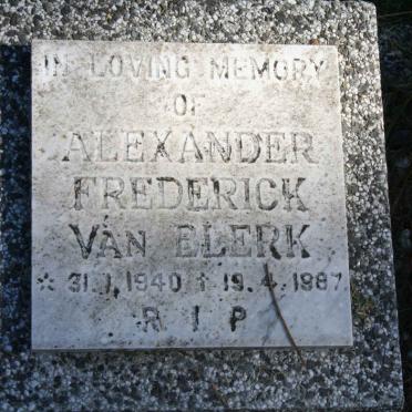 BLERK Alexander Frederick, van 1940-1987