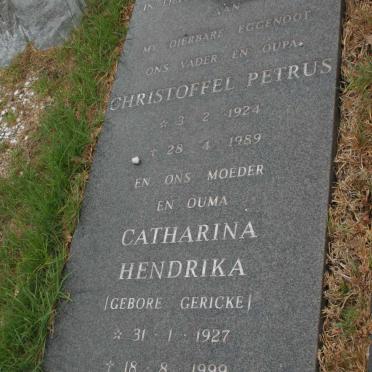 BOOYSEN Christoffel Petrus 1924-1989 &amp; Catharina Hendrika GERICKE 1927-1999