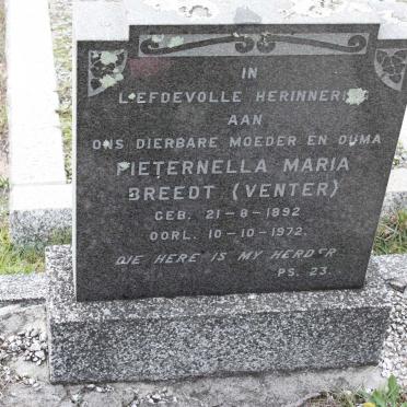 BREEDT Pieternella Maria nee VENTER 1892-1972