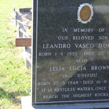 BROWN Lelia Lucia nee D'OFFIZI 1948-1980 :: D'OFFIZI Leandro Vasco 1955-1979 