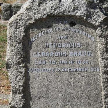 BRAND Hendricus Gerardus 1856-1930