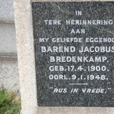 BREDENKAMP Barend Jacobus 1900-1948