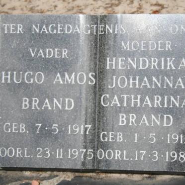 BRAND Hugo Amos 1917-1975 &amp; Hendrika Johanna Catharina 1915-1984