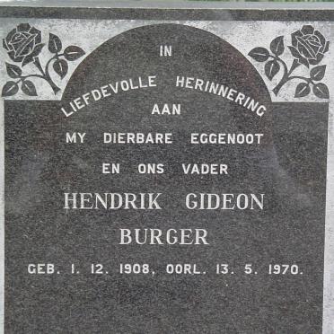 BURGER Hendrik Gideon 1908-1970