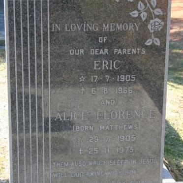 CALLANAN Eric 1905-1966 &amp; Alice Florence 1905-1975