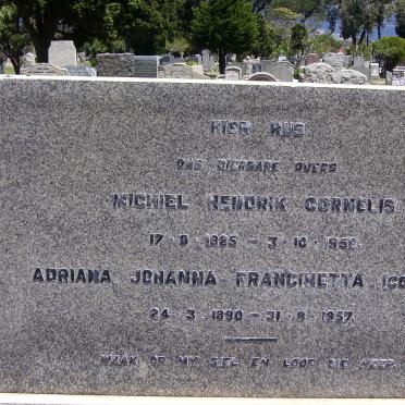 CARSTENS Michiel Hendrik Cornelis 1885-1958 &amp; Adriana Johanna Francinetta COETZEE 1890-1957 