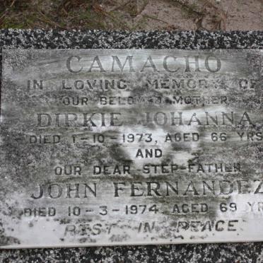 CAMACHO John Fernandez -1974 &amp; Dirkie Johanna -1973