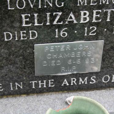 CHAMBERS Peter John -1993 &amp; Elizabeth -1977