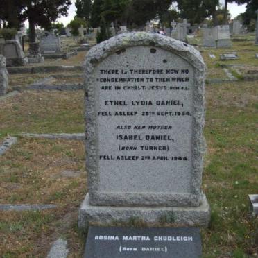 DANIEL Isabel nee TURNER -1944 :: DANIEL Ethel Lydia -1934 :: CHUDLEIGH Rosina Martha nee DANIEL -1988