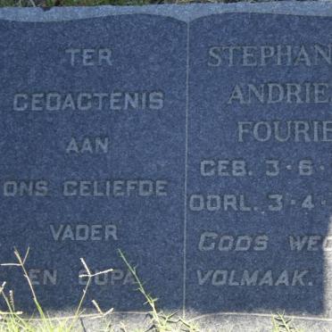 FOURIE Stephanus Andries 1861-1962