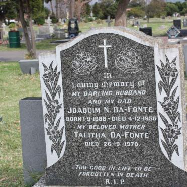 FONTE Joaquim N., Da 1888-1956 &amp; Talitha  -1970