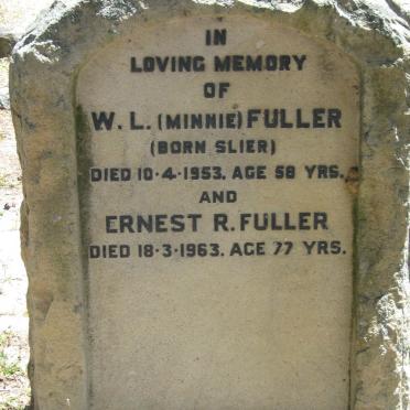 FULLER Ernest R. -1963 &amp; W.L. nee SLIER -1953