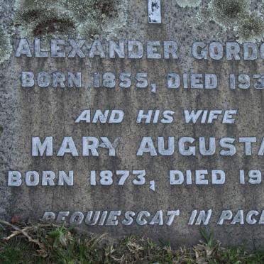 GORDON Alexander 1855-1932 &amp; Mary Augusta 1873-1943