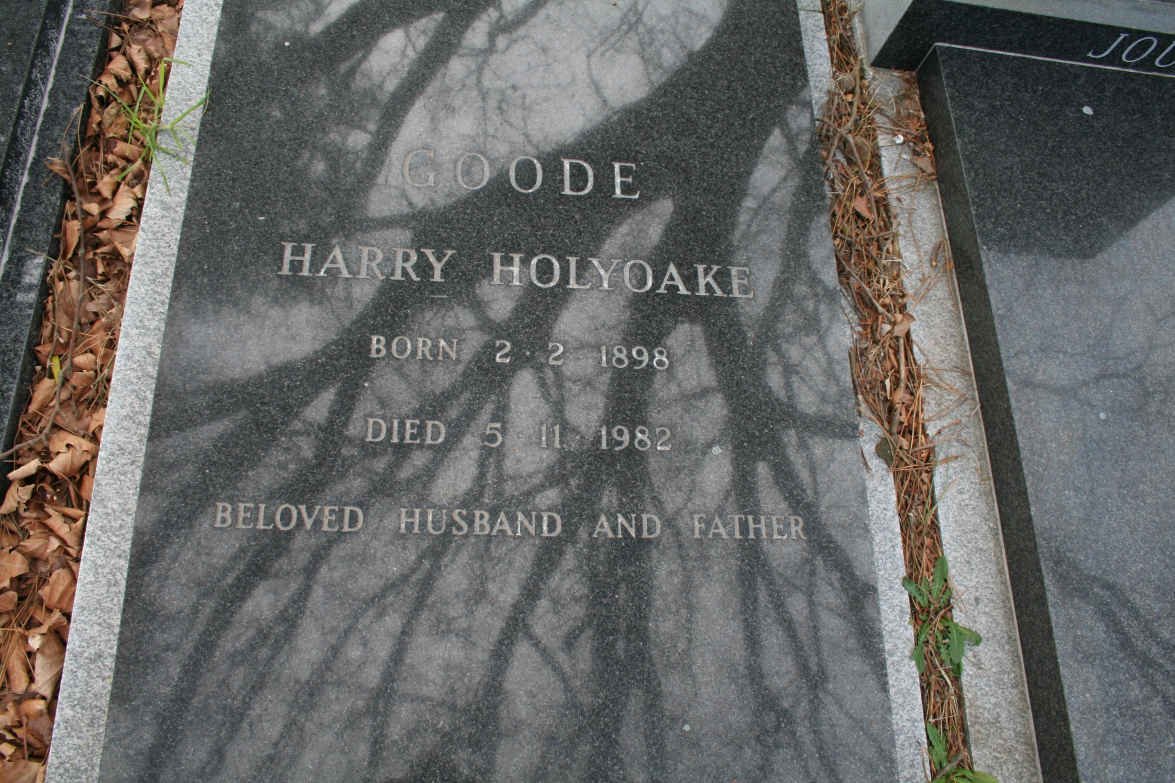 GOODE Harry Holyoake 1898-1982