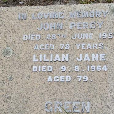 GREEN John Percy -1957 &amp; Lilian Jane -1964