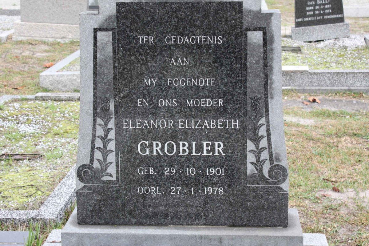 GROBLER Eleanor Elizabeth 1901-1978