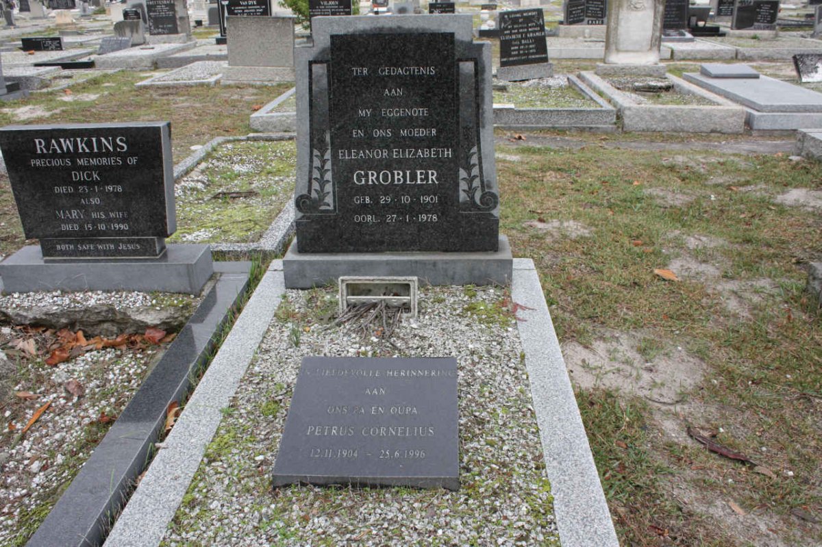 GROBLER Petrus Cornelius 1904-1996 &amp; Eleanor Elizabeth 1901-1978