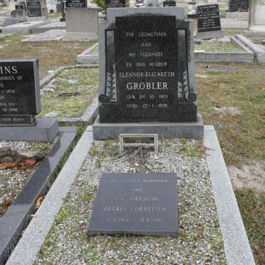 GROBLER Petrus Cornelius 1904-1996 &amp; Eleanor Elizabeth 1901-1978