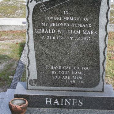 HAINES Gerald William Mark 1921-1997