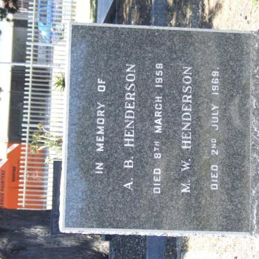HENDERSON A.B. -1959 &amp; M.W. -1969