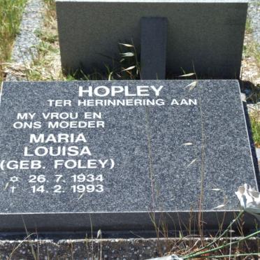 HOPLEY Maria Louisa nee FOLEY 1934-1993