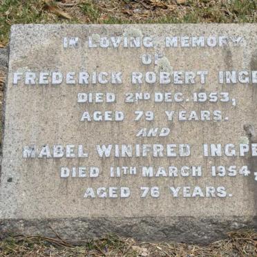 INGPEN Frederick Robert -1953 &amp; Mabel Winifred -1954