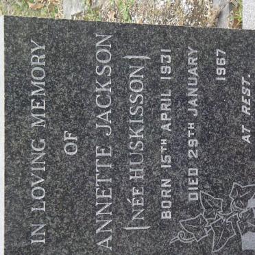 JACKSON Annette nee HUSKISSON 1931-1967