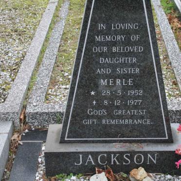 JACKSON James 1905-1985 &amp; Emily 1911-2001 :: JACKSON Merle 1952-1977