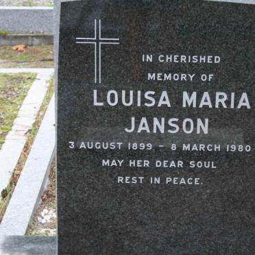 JANSON Louisa Maria 1899-1980 :: JANSON Fransco Martin 1906-1981