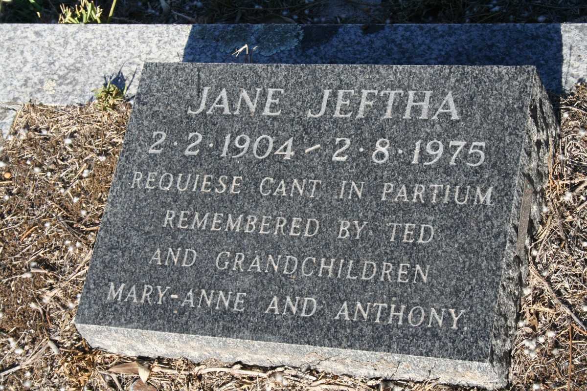 JEFTHA Jane 1904-1975