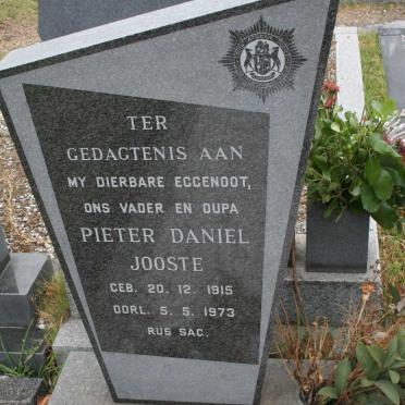 JOOSTE Pieter Daniel 1915-1973 &amp; Margaretha VAN WYK formerly JOOSTE 1924-2009
