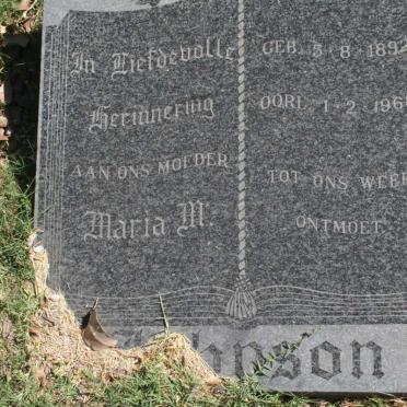 JOHNSON Maria M. 1892-1968