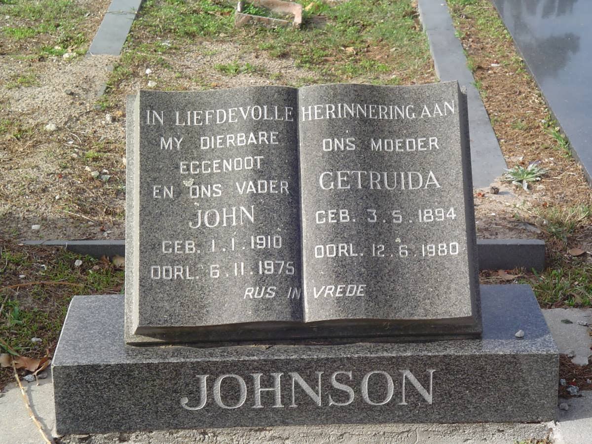 JOHNSON John 1910-1975 &amp; Getruida 1894-1980