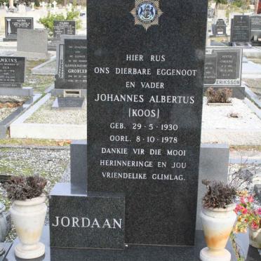 JORDAAN Johannes Albertus 1930-1978