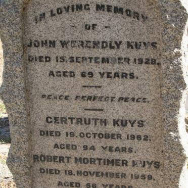 KUYS John Werendly -1928 &amp; Gertruth -1962 :: KUYS Robert Mortimer -1959
