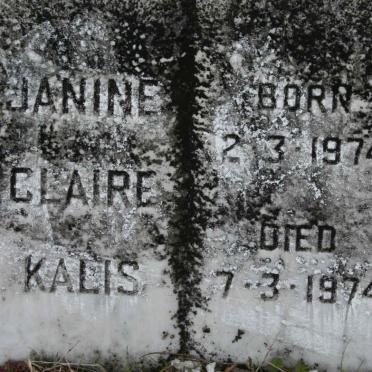 KALIS Janine Claire 1974-1974