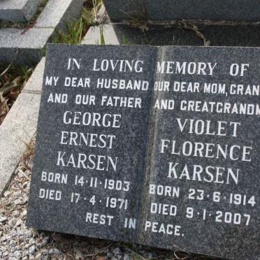 KARSEN George Ernest 1903-1971 &amp; Violet Florence 1914-2007