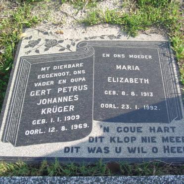 KRÜGER Gert Petrus Johannes 1909-1969 &amp; Maria Elizabeth 1913-1992