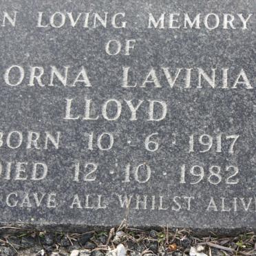 LLOYD Lorna Lavinia 1917-1982
