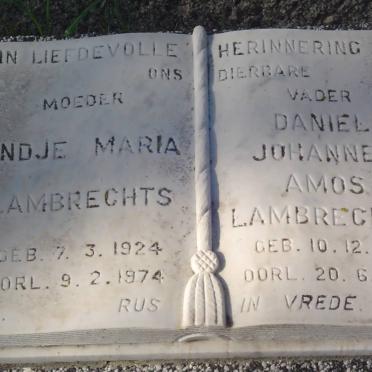 LAMBRECHTS Daniel Johannes Amos 1917-1974 &amp; Andje Maria 1924-1974