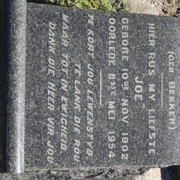 LOTTER Joe nee BEKKER 1902-1954