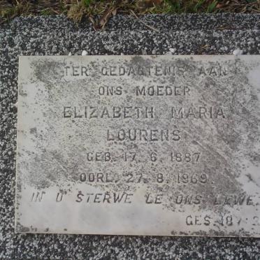 LOURENS Elizabeth Maria 1887-1969