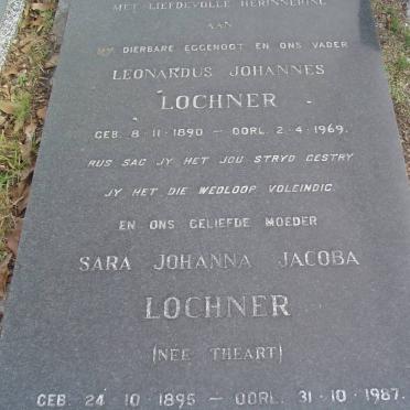 LOCHNER Leonardus Johannes 1890-1969 &amp; Sara Johanna Jacoba THEART 1895-1987