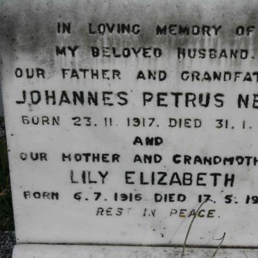 NELL Johannes Petrus 1917-1971 &amp; Lily Elizabeth 1916-1992
