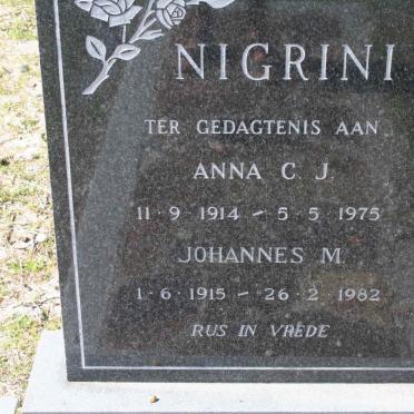 NIGRINI Johannes M. 1915-1982 &amp; Anna C.J. 1914-1975