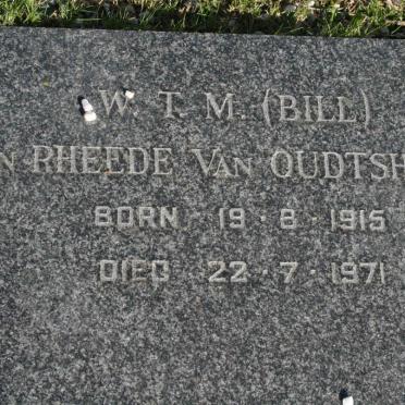 OUDTSHOORN W.T.M., van Rheede van 1915-1971
