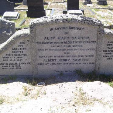 SAWYER Albert Henry 1877-1958 &amp; Alice Mary 1860-1952