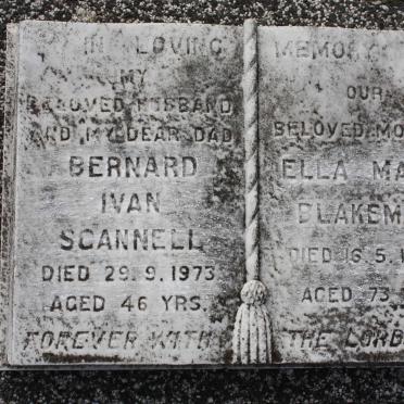 SCANNELL Bernard Ivan -1973 &amp; Ella Maria BLAKEMAN -1970